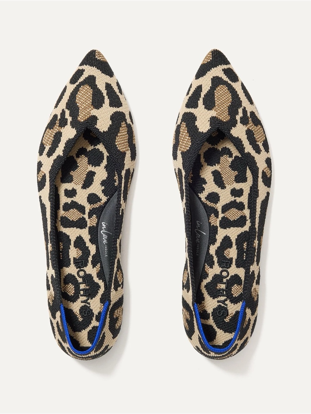 Rothy’s Pointed Leopard Print Knit Flats